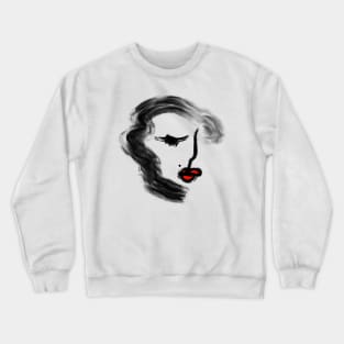 Lady with red lips Crewneck Sweatshirt